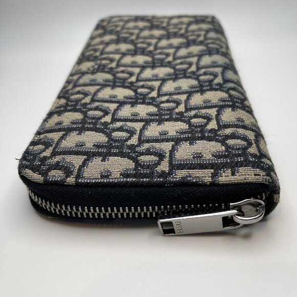 Dior Long Zipped Wallet Beige and Black Dior Oblique Jacquard - Preowned - Picture 5 of 13